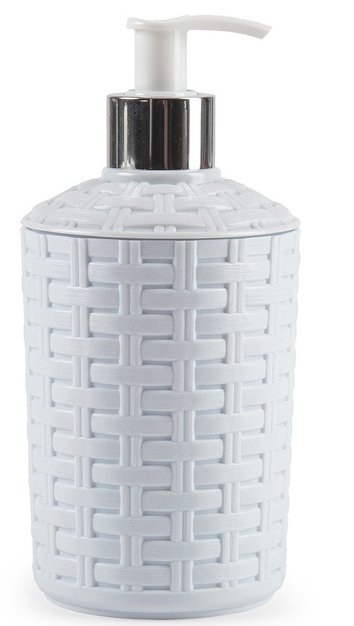 DISPENSADOR PLASTICFORTE JABON BAÑO RATTAN BLANCO