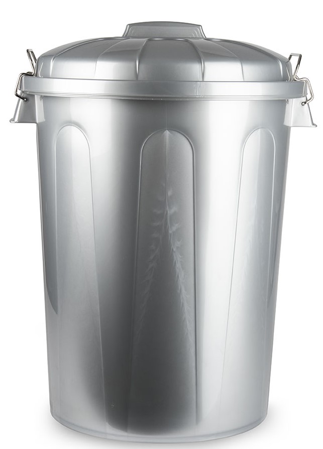 CUBO BASURA PLASTICO PLASTICFORTE PLATA 70 LTS.