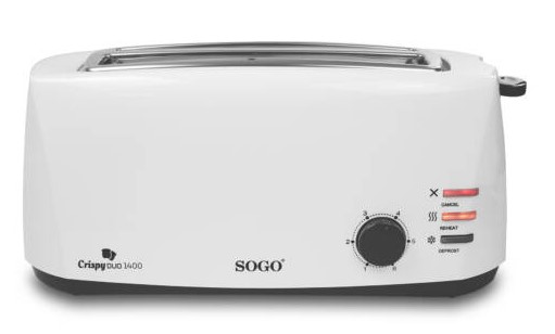 TOSTADORA SOGO 4 REBANADAS 1400 W.