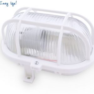 APLIQUE OVALADO GSC PLASTICO E27 60W. 230V. BLANCO
