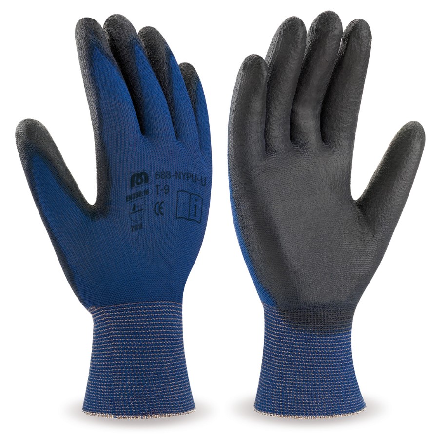 GUANTES HAYDENT POLIURETANO AZUL T10 (12U)