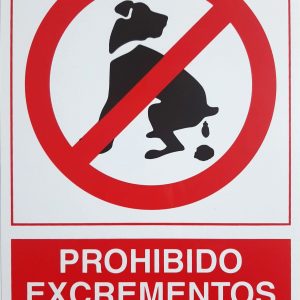 CARTEL (DINA4) PROHIBIDO EXCREMENTOS DE PERROS P388