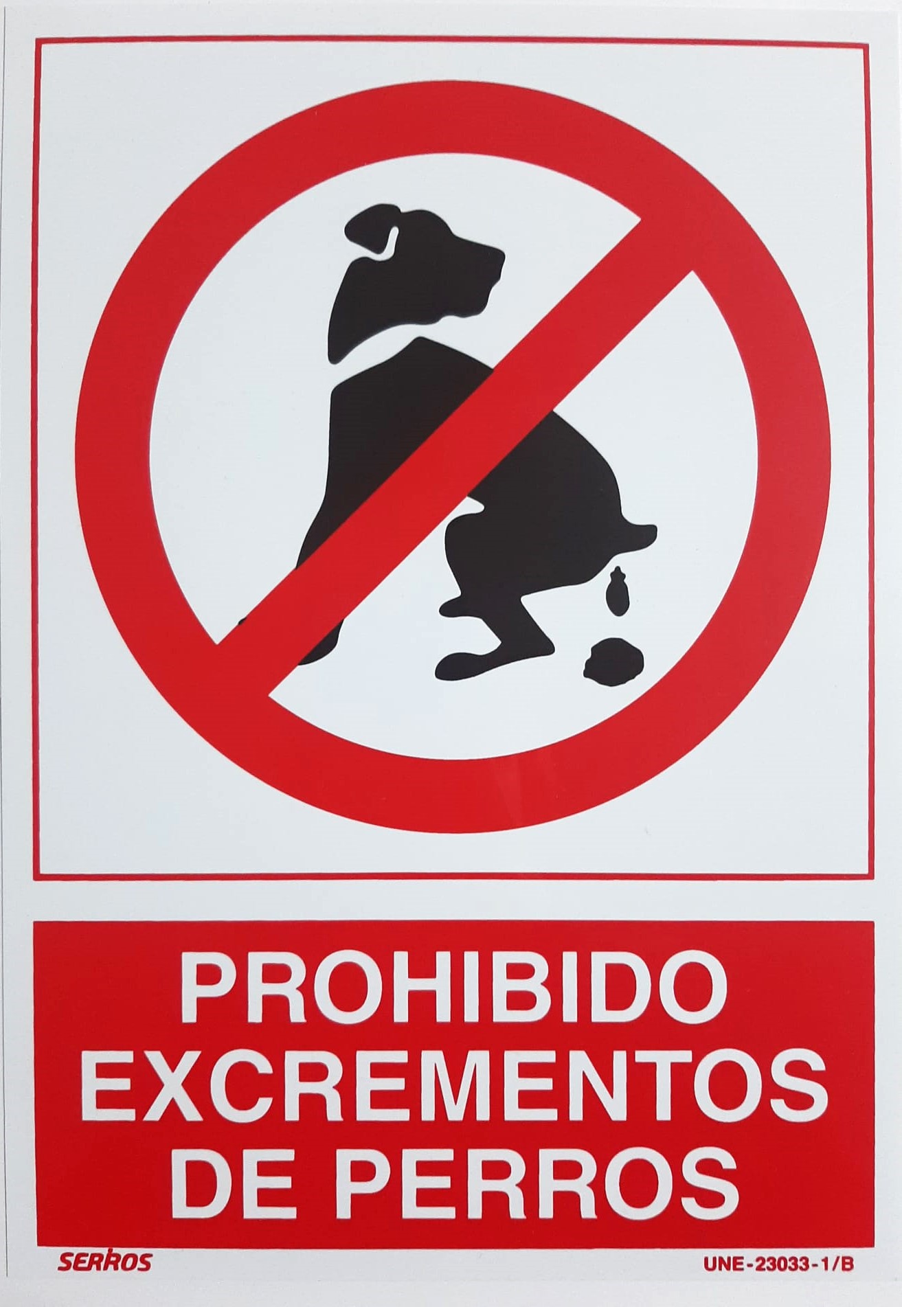 CARTEL (DINA4) PROHIBIDO EXCREMENTOS DE PERROS P388
