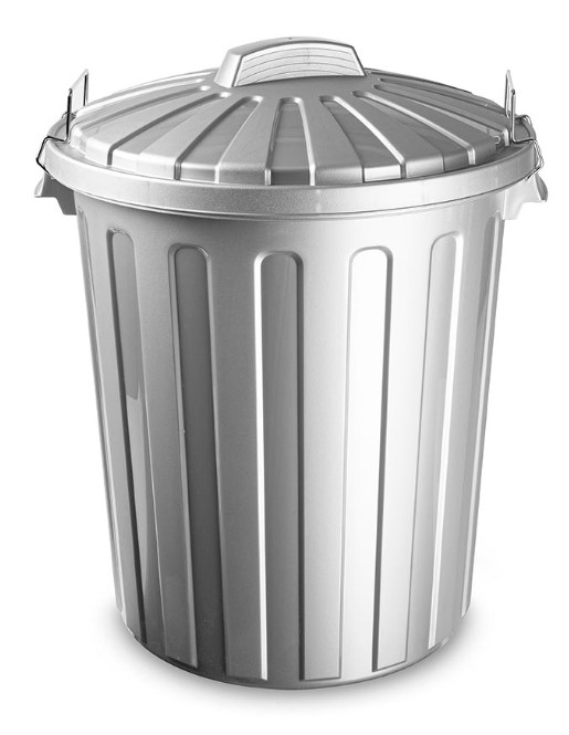 CUBO BASURA PLASTICO PLASTICFORTE PLATA 51 LTS.