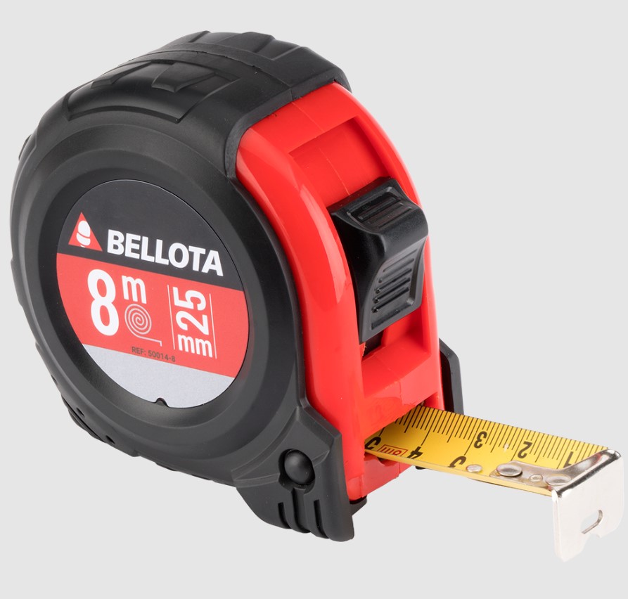FLEXOMETRO BELLOTA BIMATERIAL 8 MTS. 25 MM.