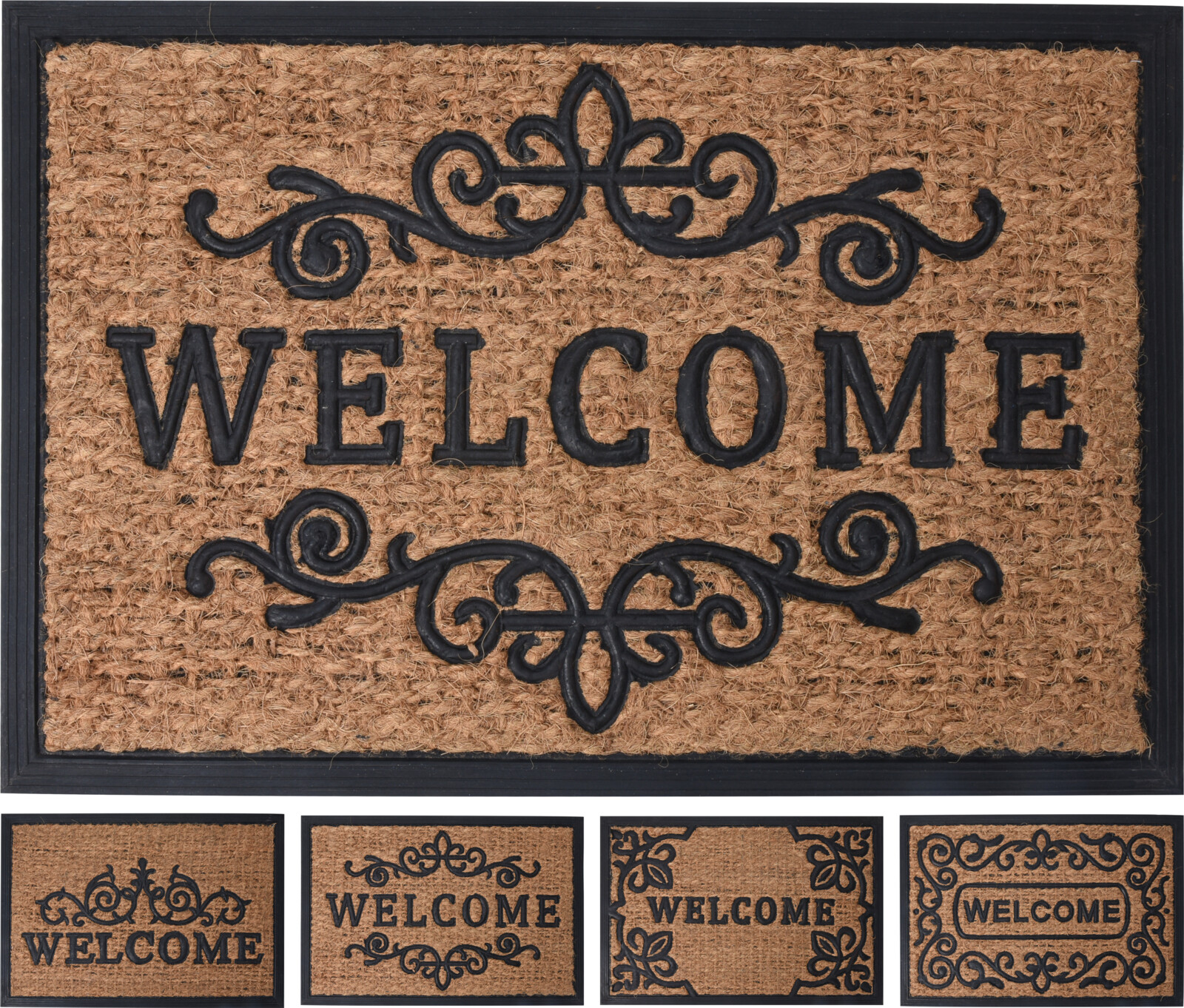 FELPUDO KOOP GOMA F/COCO WELCOME 60X40 CMS.