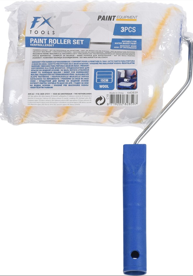 JUEGO 2 RODILLOS DE PINTAR FXTOOLS 15 CMS.