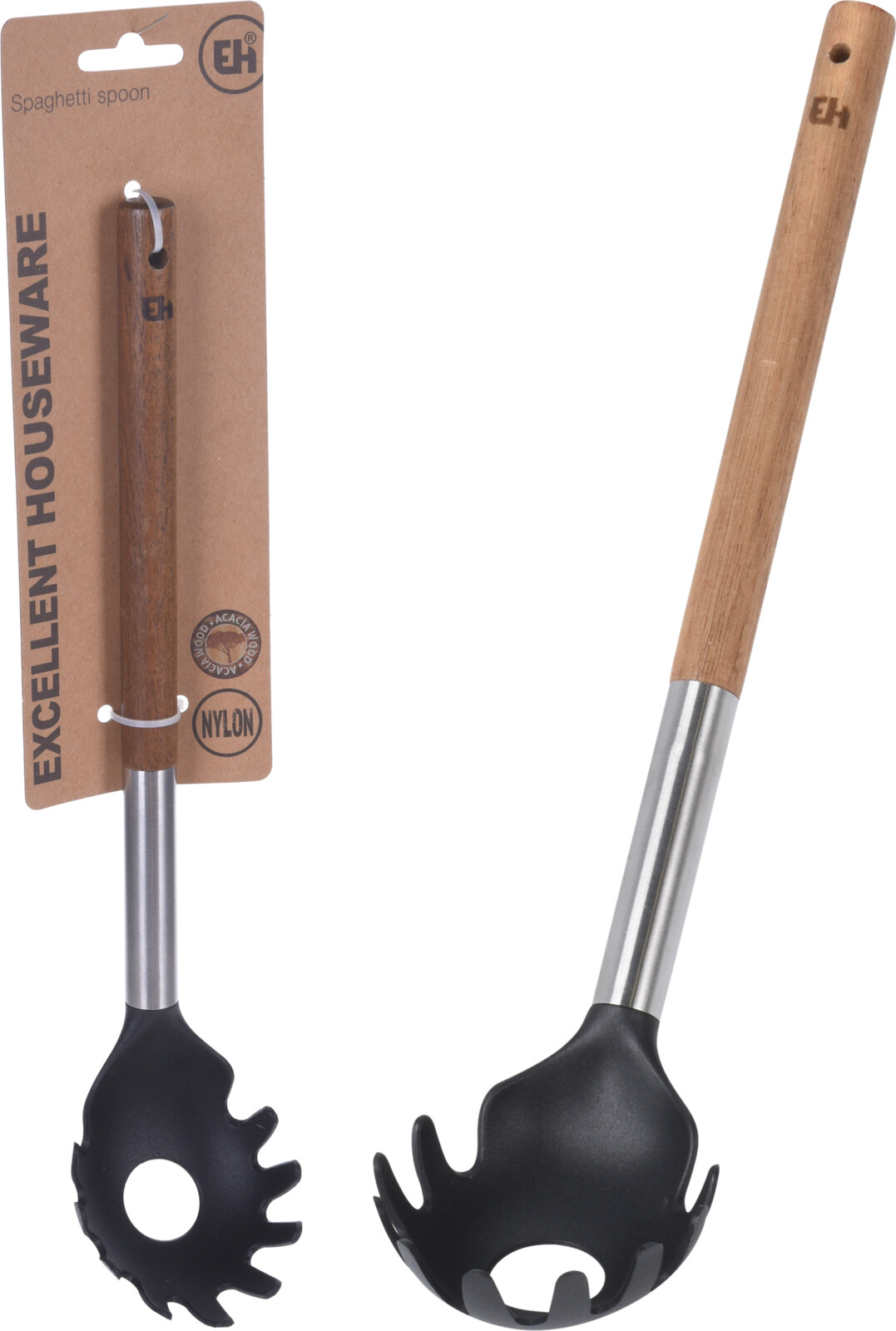 CUCHARA ESPAGUETIS EXCELLENTH PBT MANGO MADERA 32 CMS.