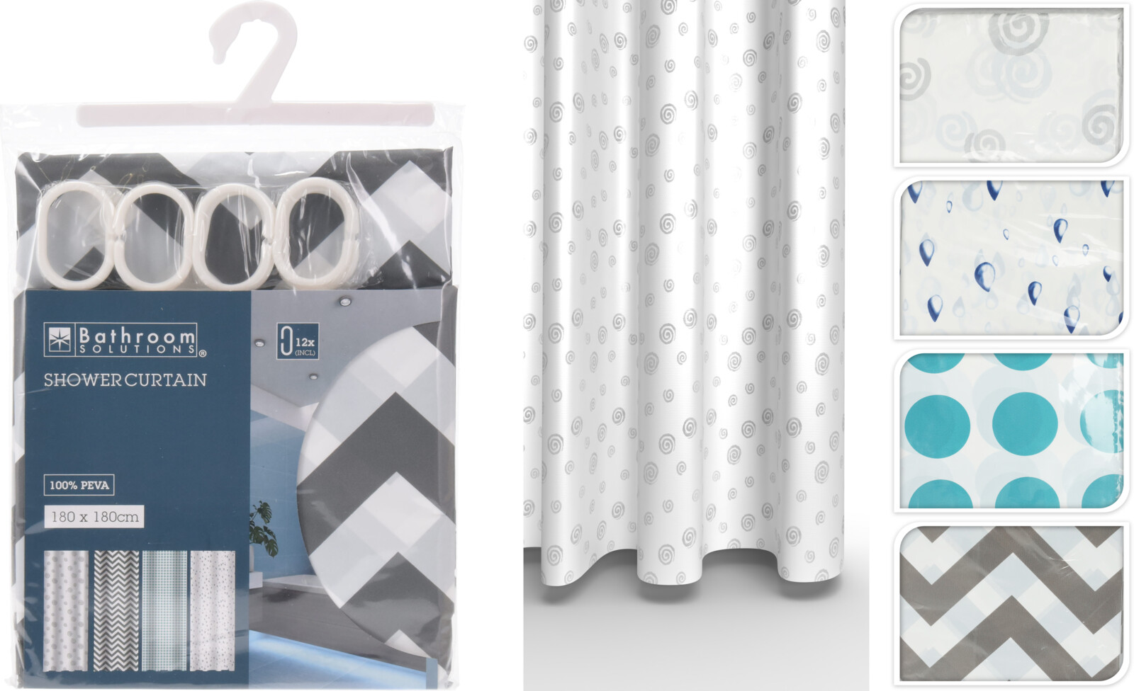 CORTINA DE DUCHA BATHROOM SOLUTION 180X180 CMS.