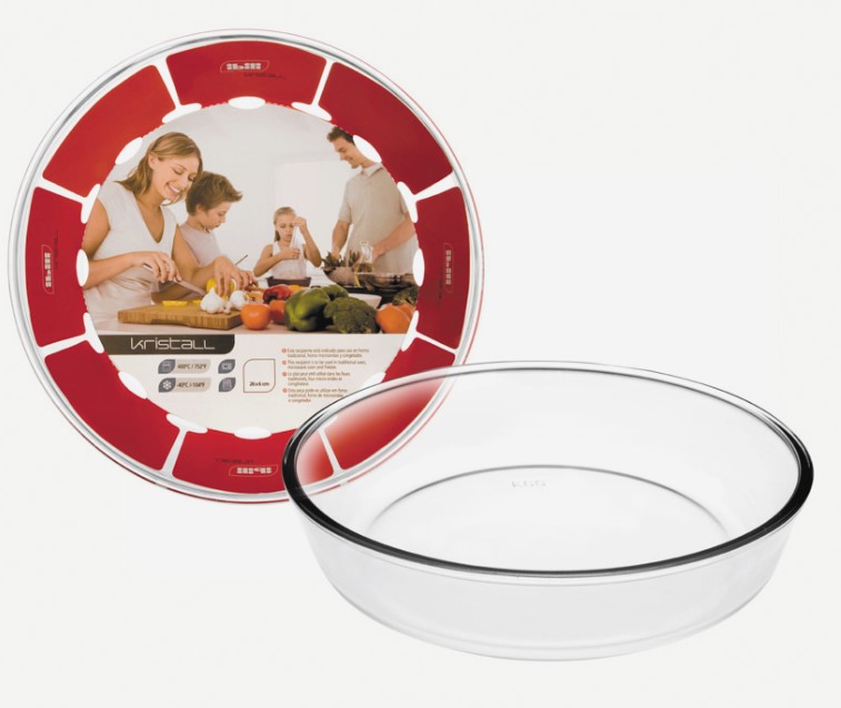 FUENTE HORNO REDONDA IBILI CRISTAL 26X6CMS.