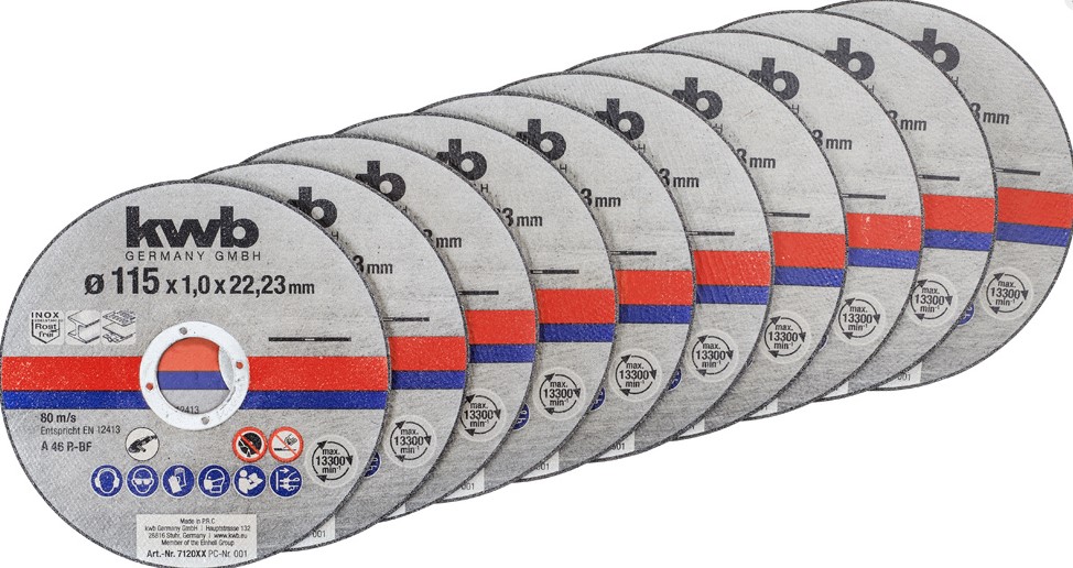 DISCO KWB CORTE ACERO INOXIDABLE 115X1'0MM.(LATA 10 UDS.)