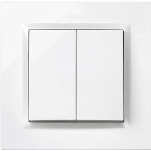 CONMUTADOR DOBLE SIMON 10 BLANCO 8'4X8'4X4'5 CMS.