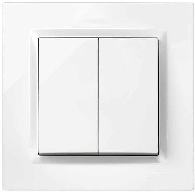 CONMUTADOR DOBLE SIMON 10 BLANCO 8'4X8'4X4'5 CMS.