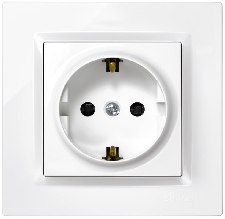 BASE ENCHUFE EMPOTRAR SIMON 10 BLANCO 8'4X8'4X4'5 CMS.