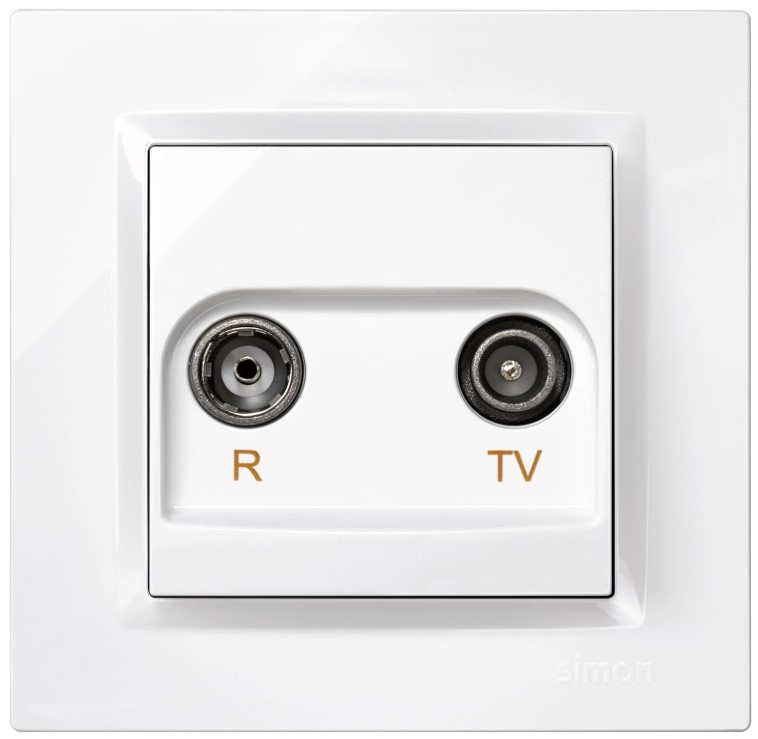 TOMA RADIO/TV EMPOTRAR SIMON 10 BLANCO 8'4X8'4X4'5 CMS.