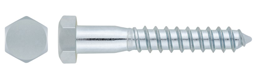 TIRAFONDO CABEZA HEXAGONAL  6 X 50 ZINCADO (200U)