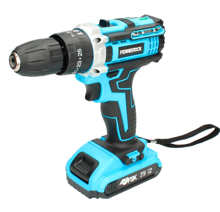 TALADRO ATORNILLADOR FSK 21V (1'5AH) MALETIN 25 PZAS.