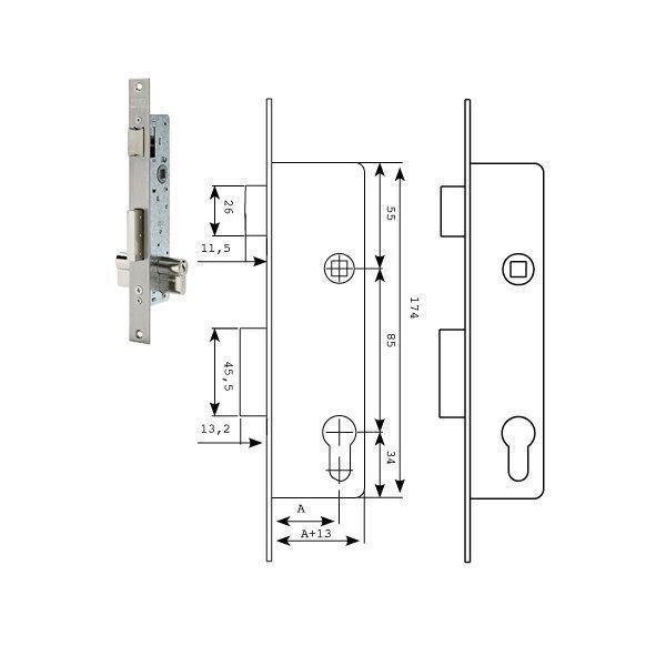 CERRADURA TESA 221028SSI