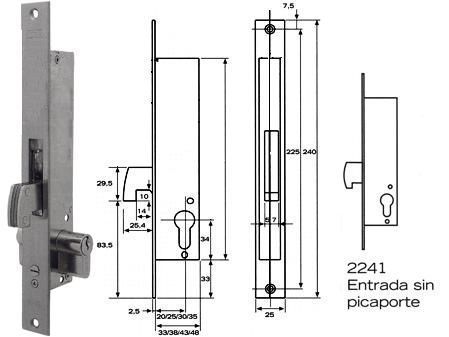 CERRADURA TESA 2241203 NI (GANCHO)