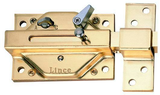 CERROJO LINCE 3930 LATONADO LLAVE SERRETA105MM.