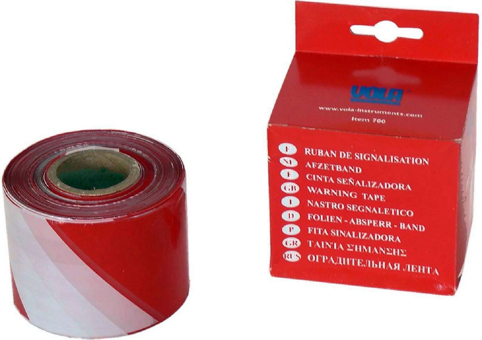CINTA SEÑALIZACION VOLA BLANCA/ROJA 70MMX200MTS