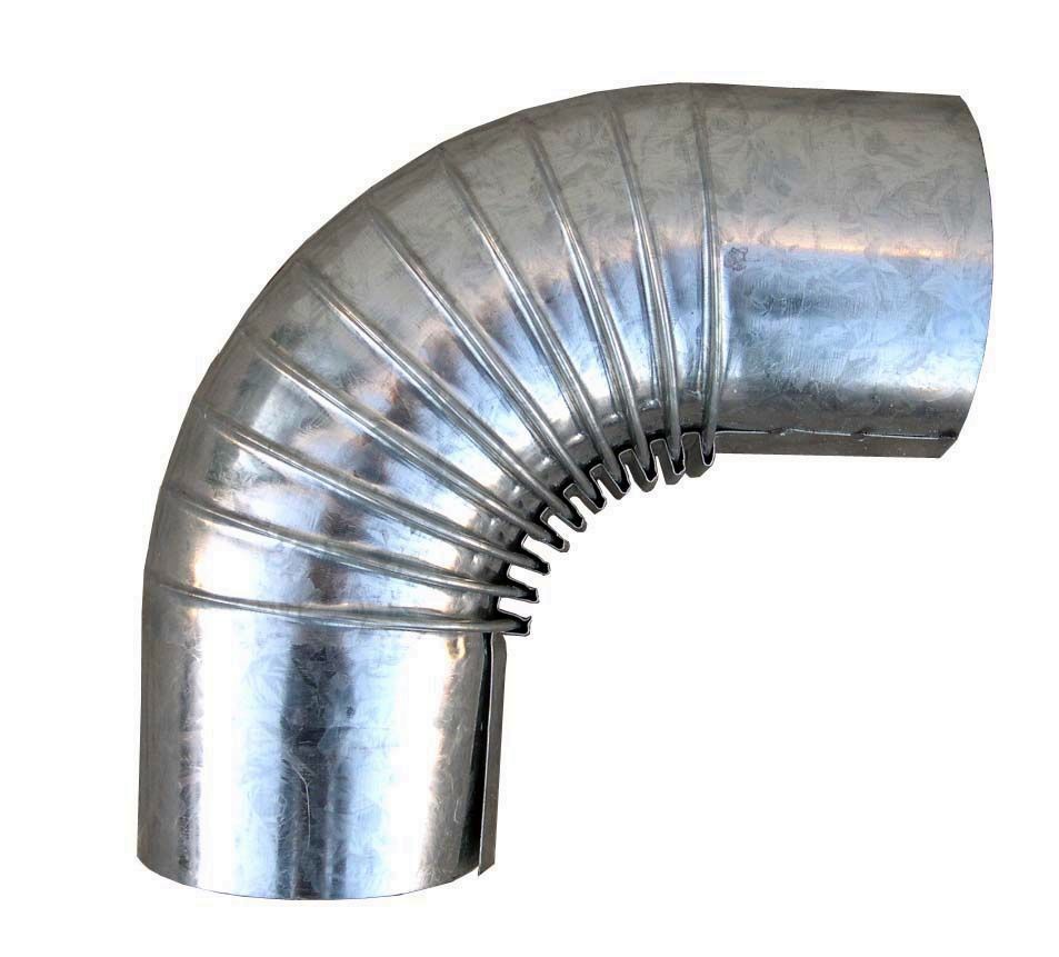 CODO ESTUFA GALVANIZADO DE 150 MM.