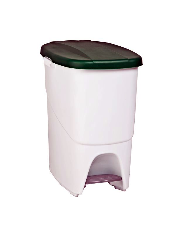 CUBO BASURA PLASTICO C/PEDAL VERDE 25 LTS.