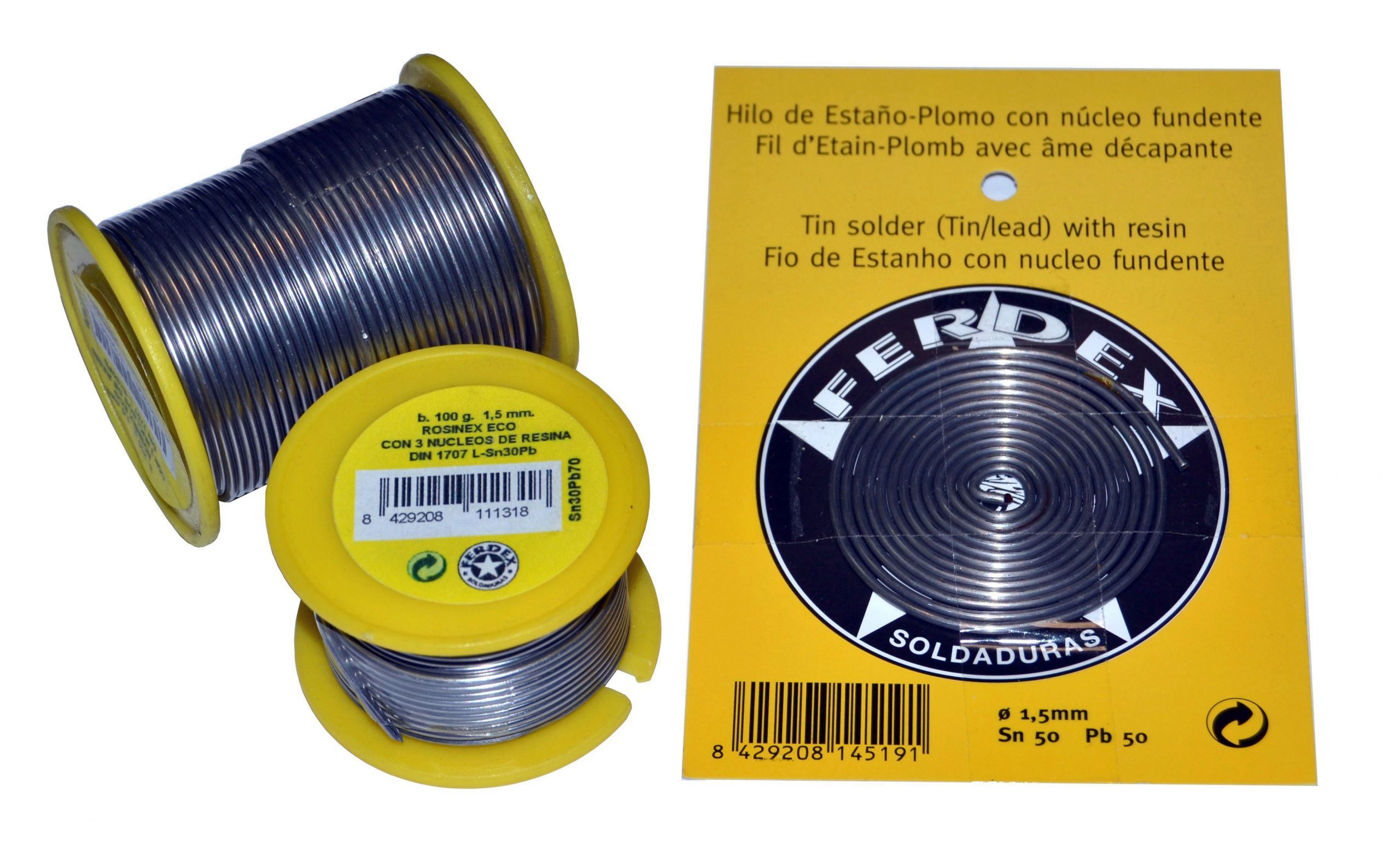 ESTAÑO SOLDAR(1,5 MM) ROLLO 250 GRS.