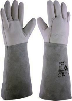 GUANTES PIEL GRIS LARGO T 7 (12U)