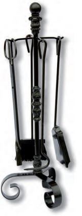 JUEGO CHIMENEA FLORES CORTES 35021 BOLA FUNDIDA NEGRA 4 PZAS.
