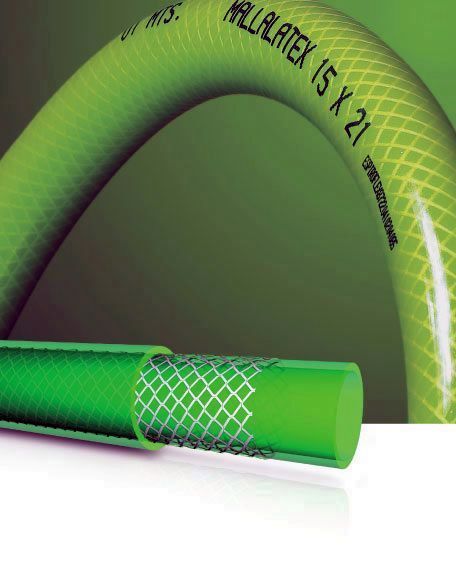 MANGUERA VERDE MALLALATEX 15MM. ROLLO 15MTS