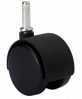 RUEDA GIRATORIA  PLASTICO ESPIGA LISA 40MM.
