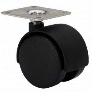 RUEDA GIRATORIA  PLASTICO CON PLACA 50 MM.