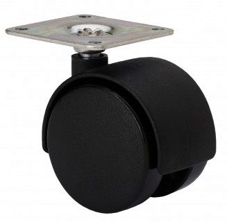 RUEDA GIRATORIA  PLASTICO CON PLACA 50 MM.