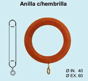 ANILLA RIEL CHYC MADERA PINO 28MM. BLISTER 10 UNID.