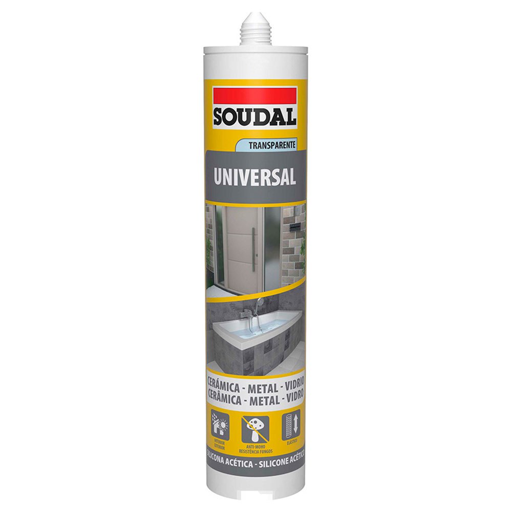 SILICONA ACIDA EN CARTUCHO SOUDAL TRANSPARENTE