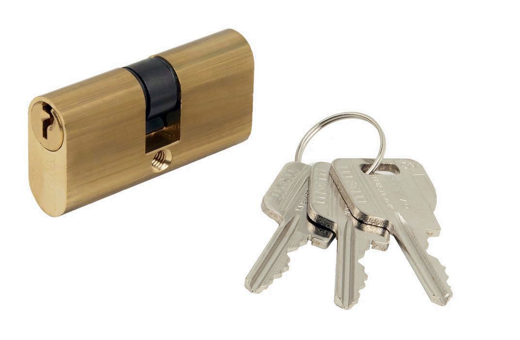 CILINDRO MCM LATONADO MODELO 14 (OV:2626) LLAVES IGUALES