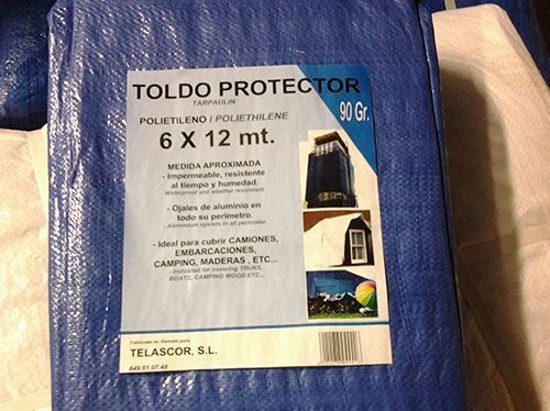TOLDO REFORZADO AZUL 3X 4 90 GRS.