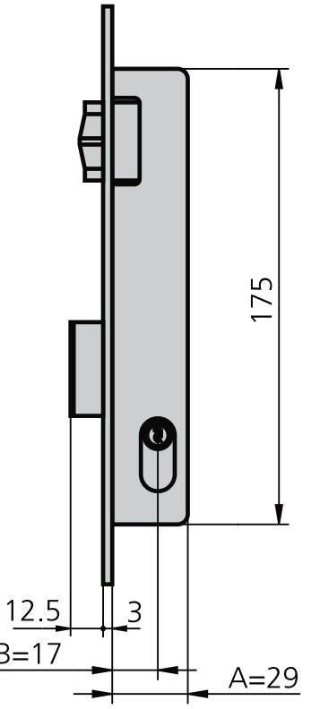 CERRADURA CVL 1975V/0 CILINDRO NIQUEL