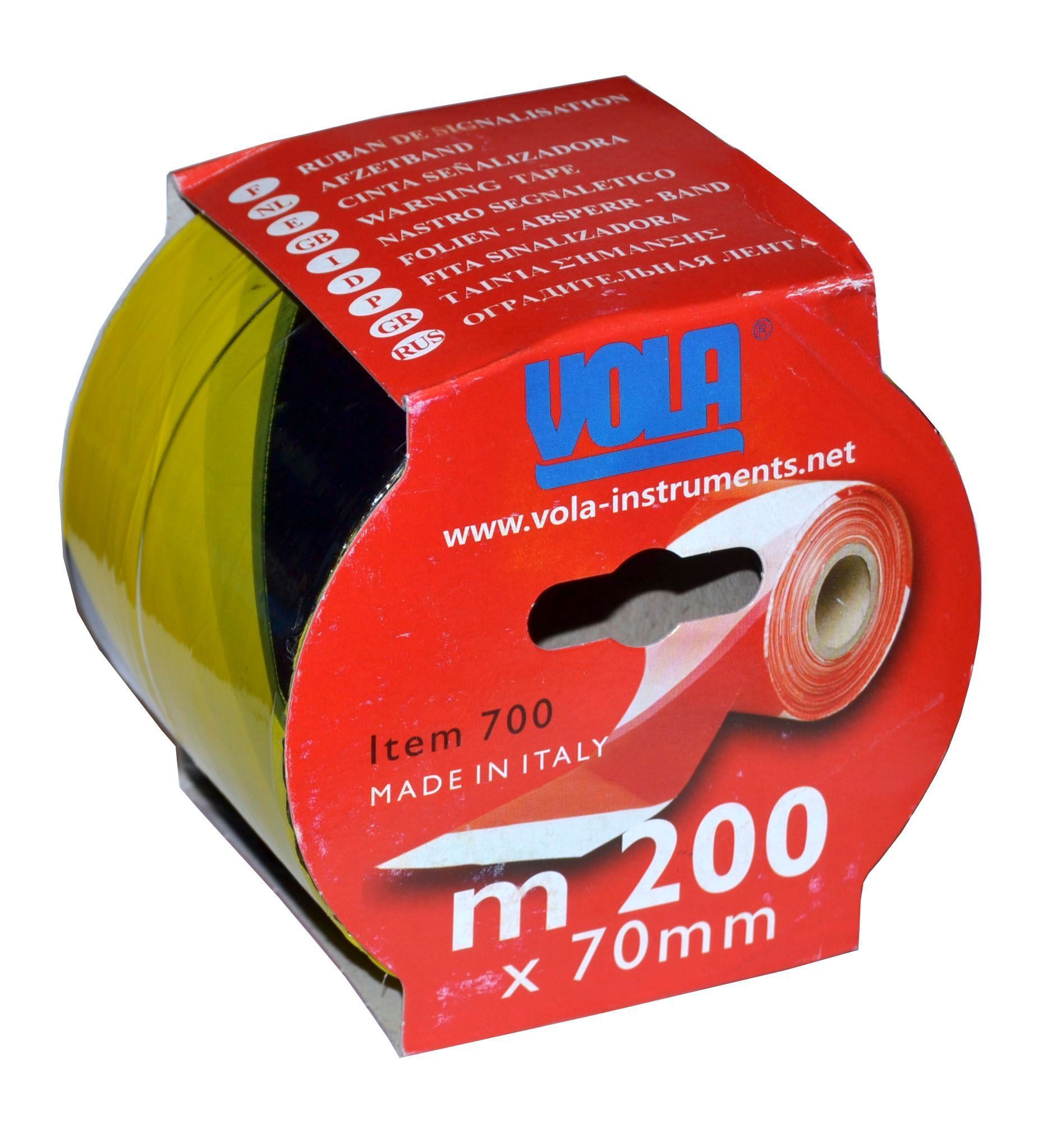 CINTA SEÑALIZACION VOLA AMARILLA/NEGRA 70MMX200MTS