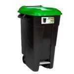 CONTENEDOR TAYG VERDE CON RUEDAS+PEDAL 120LTS.