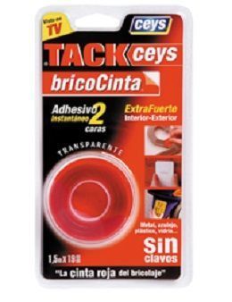 CINTA DOBLE CARA TACKCEYS BRICOCINTA TRANSPARENTE 1,5MX19MM