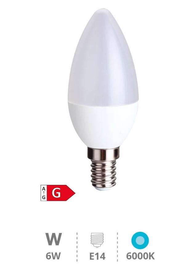 LED VELA GSC 6W. E14 6000K 490 LUMENES