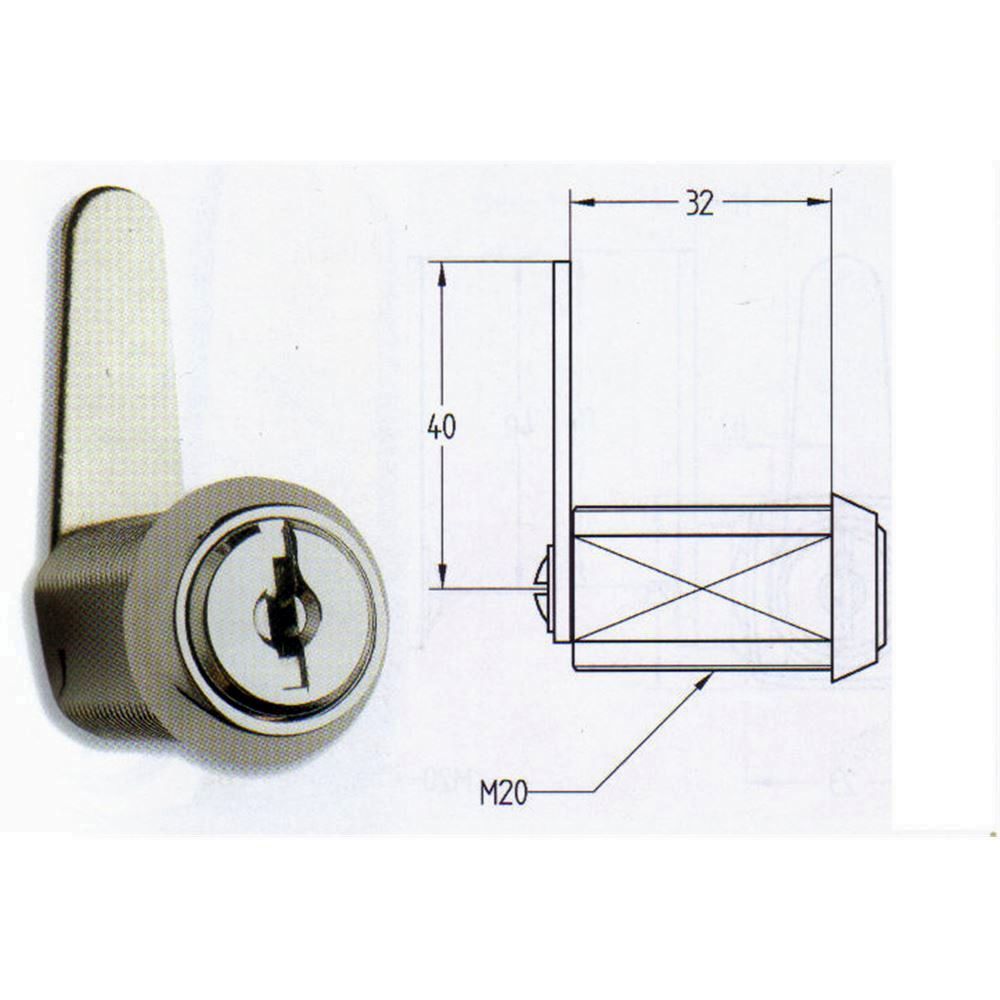 CERRADURA BUZON AGA R135M RECTA (LARGA)