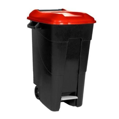 CONTENEDOR TAYG ROJO CON RUEDAS+PEDAL 120LTS.