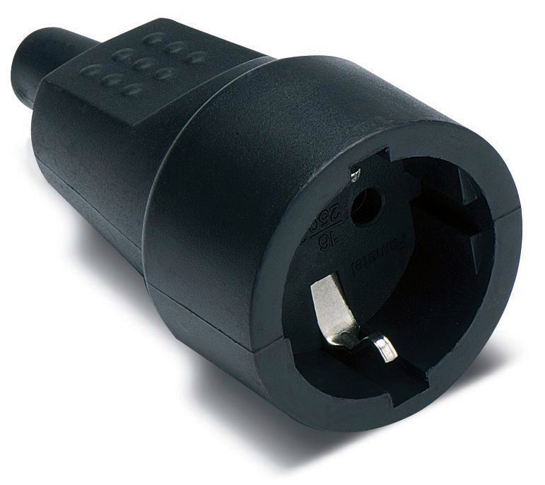 BASE ENCHUFE MOVIL 16A CAUCHO NEGRO 2104
