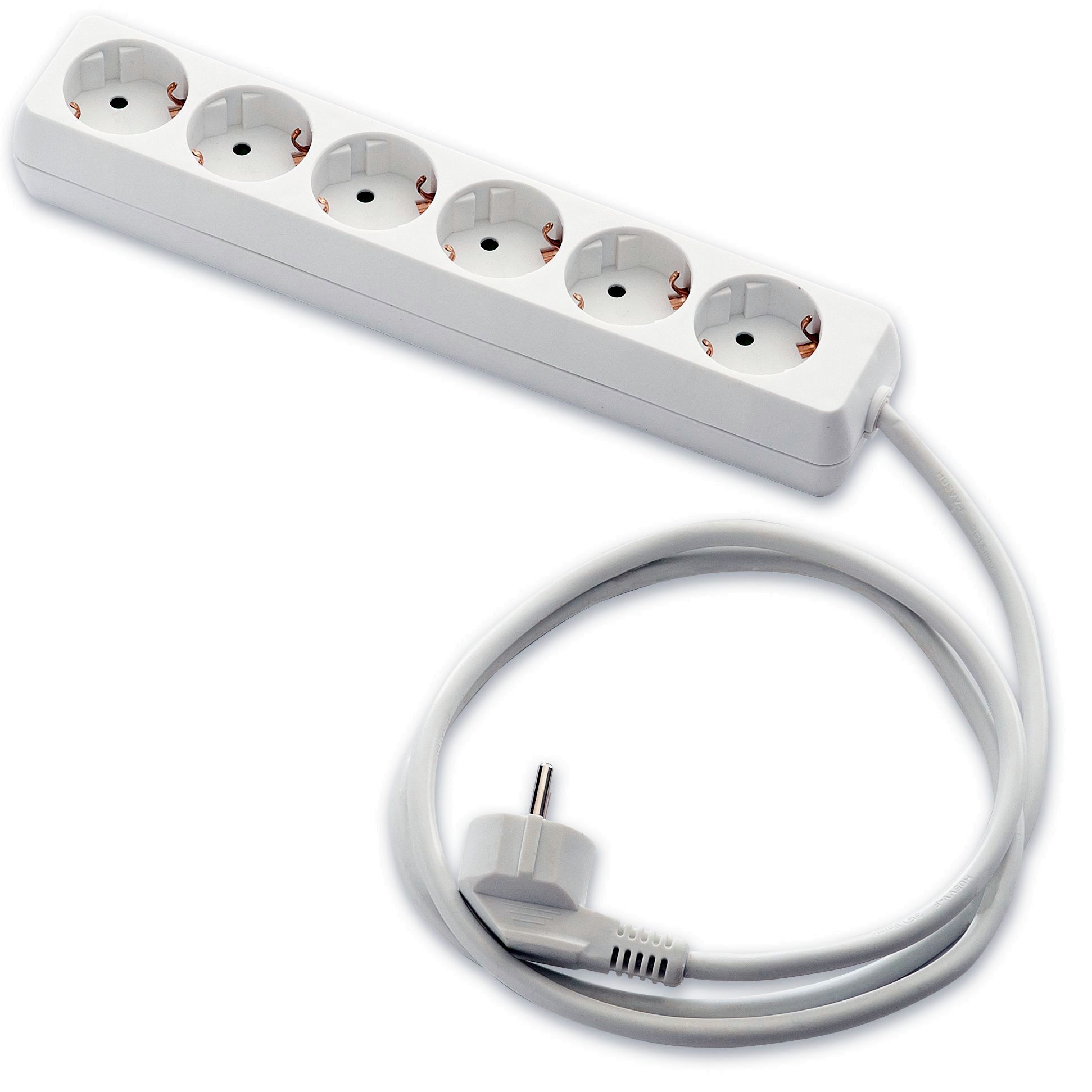 BASE MULTIPLE 6 TOMAS T.T. CABLE 1'5M.9/506