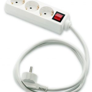 BASE MULTIPLE 3 TOMAS T.T.1'5M. CON INTERRUPTOR BLANCO
