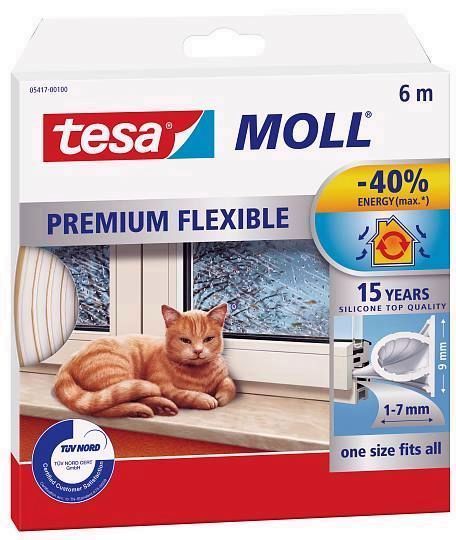 BURLETE TESA SILICONA TRANSPARENTE 9MMX6MTS.