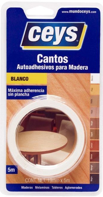 CANTO AUTOADHESIVO CEYS BLANCO ROLLO 5MTS.